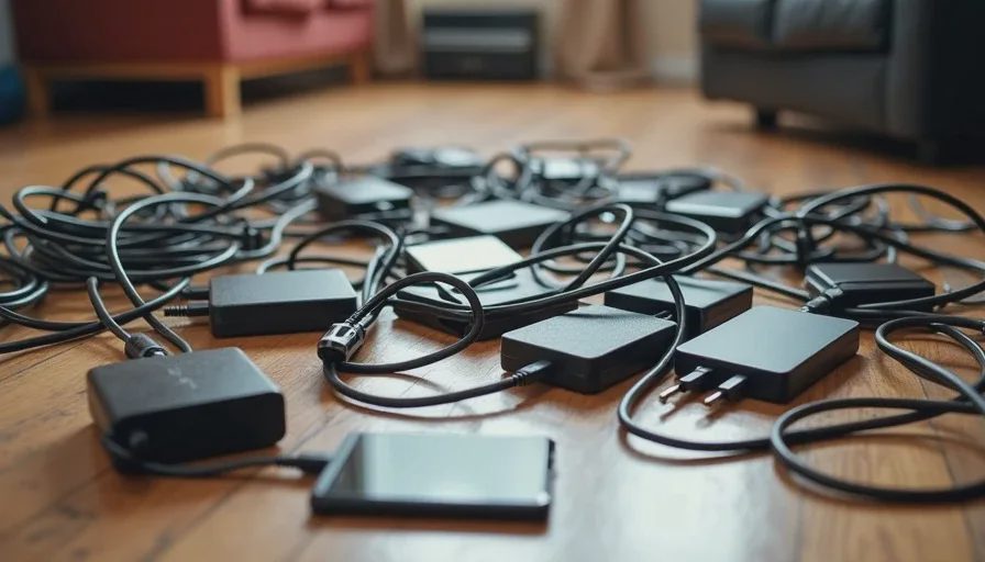 Tangled Chargers Every household with more than one device eventually develops a cable problem